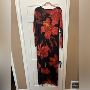 Boohoo Black and Red Floral Dress